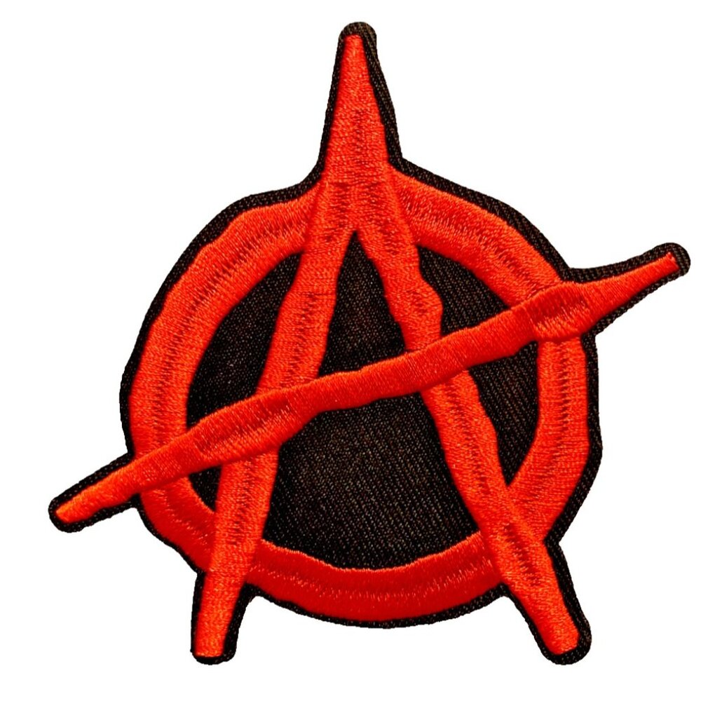 (10) Anarchy Red Circle Punk Rock Tactical Funny 4in Patch Iron / Sew-On